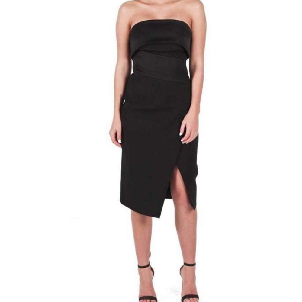 C/meo Collective Destiny Strapless Slit Dress